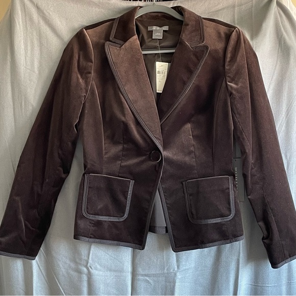 NWT Chocolate Brown Velvety Ann Taylor Blazer; Sz 6; Gorgeous for Fall & Winter! - Picture 14 of 15
